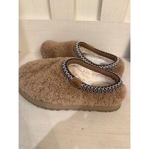 UGG Tasman Maxi Curly Chestnut Brown Sheepskin Slippers US 5